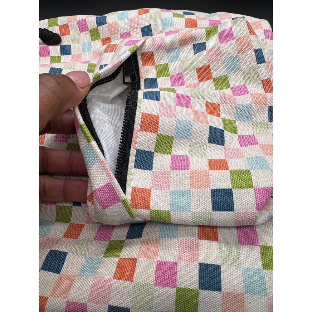 Vans Mini Backpack Pastel Checkerboard Canvas Drawstring Bag Multicolor Travel - Picture 9 of 11